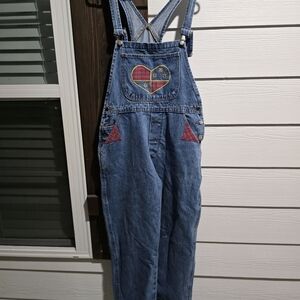 Vintage Carolina Blues Denim Overalls with Heart Patch